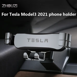 car mobile phone holder smartphone holder air outlet clip mount gps stand navigation bracket for tesla model 3 2021 accessories free global shipping