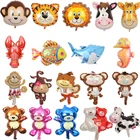 5 шт.лот мини-шары в форме животных, льв, корова, обезьяна, лошадь, Мультяшные фольгированные шары, детские игрушки, украшение для свадьбы, дня рождения вечерние НКИ