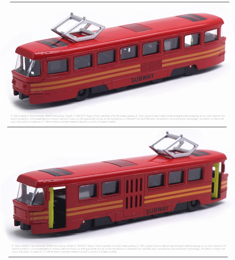 1/90 Игрушечная модель трамвая из сплава, звуковая и музыкальный светильник, игрушечный автобус метро, оригинальная посылка