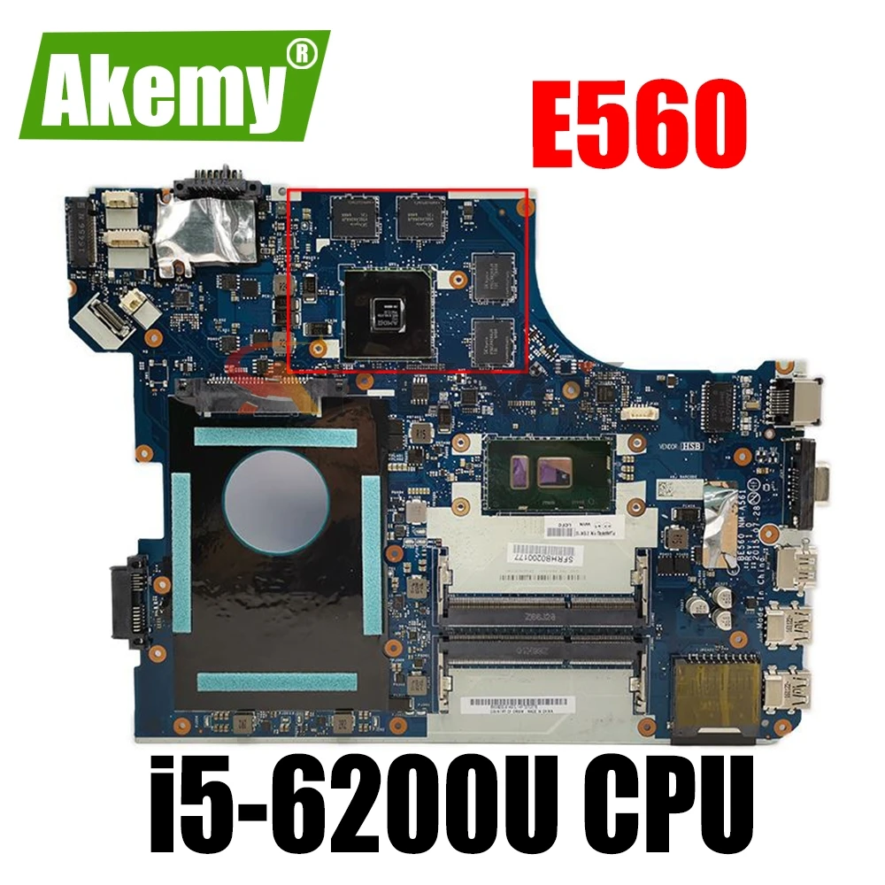 

Материнская плата для ноутбука LENOVO Thinkpad E560 i5-6200U, материнская плата NM-A561 01AW109 SR2EY 216-0868000 DDR3