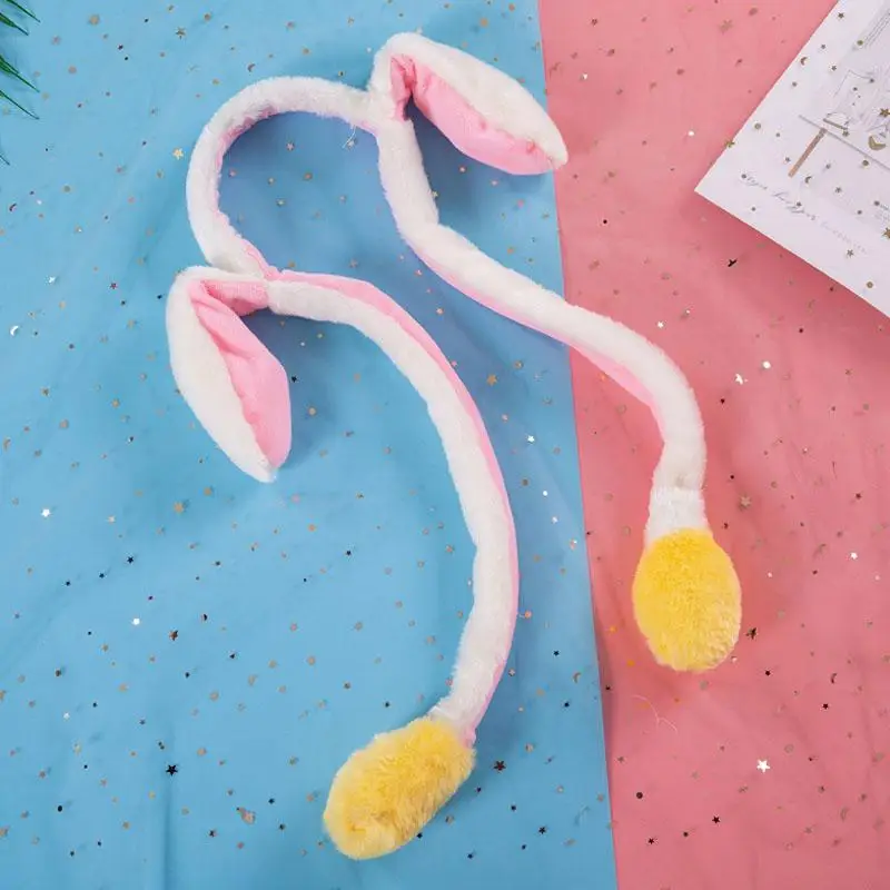 Кролик шапка движущиеся уши подушка безопасности кавайная забавная игрушка