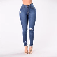 2021 new spring fashion high waist mom jeans female ripped jeans for women blue denim skinny jeans woman large size pencil pants