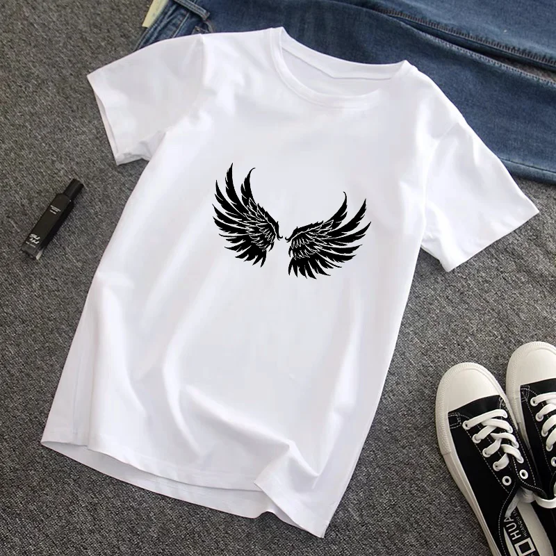 

T Shirt Harajuku Women Fashion Bird Theme Printed Short Sleeve T-shirt White Suitable All Seasons Tshirts