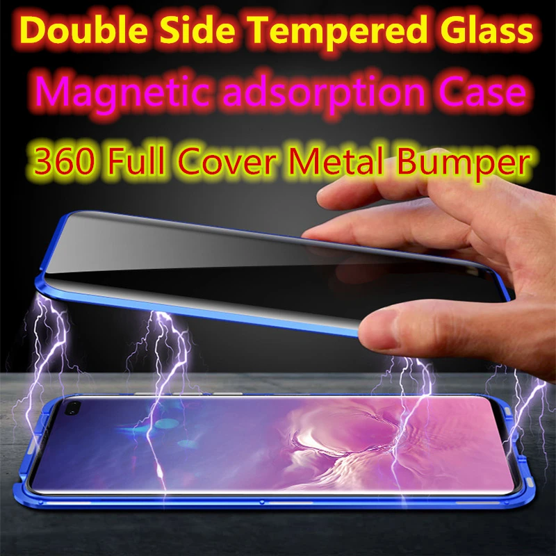 

360 Полное покрытие K5 металлический бампер Флип Магнитный адсорбционный чехол для телефона для Oppo K5 чехол двойное стекло Coque Oppo K5 Fundas Shell Euti
