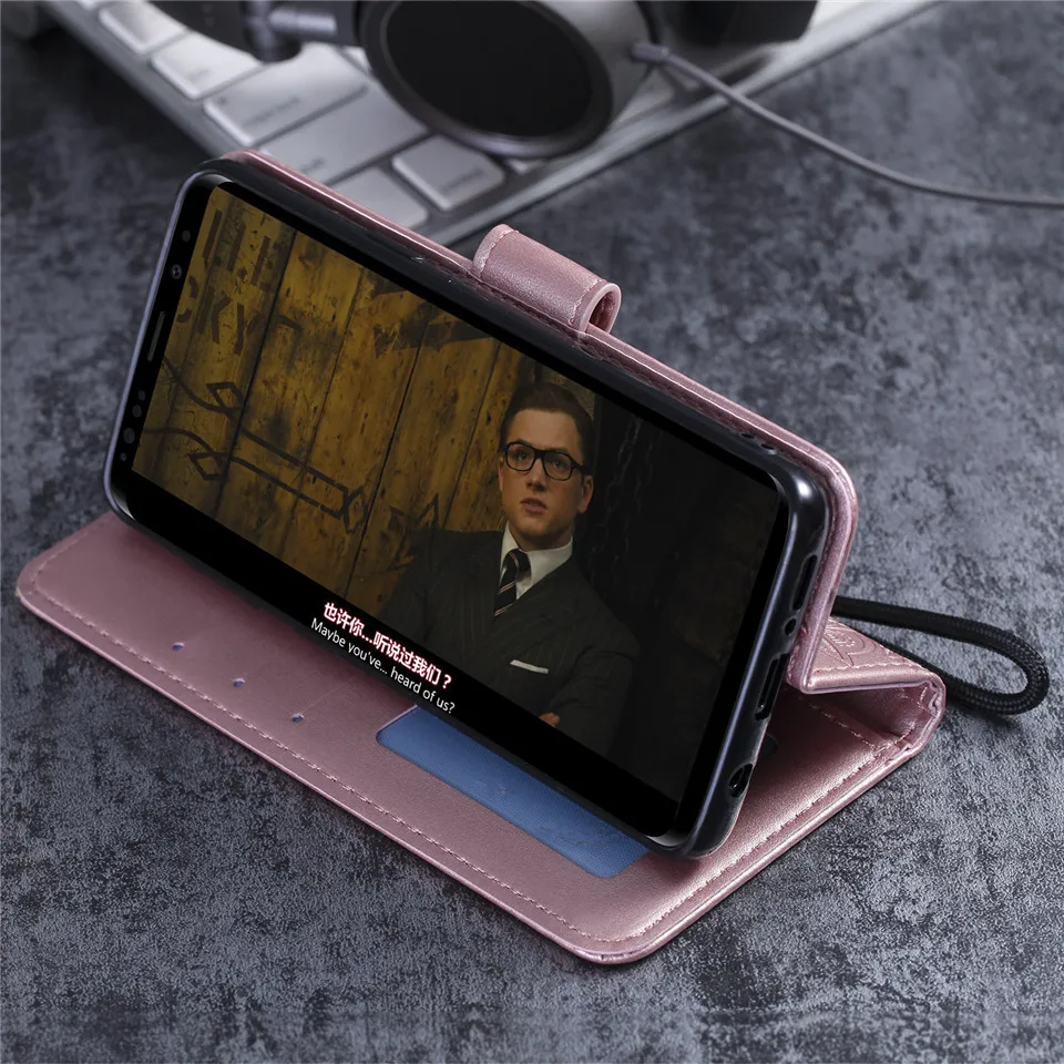 Роскошный кожаный чехол портмоне с откидной крышкой для мобильного телефона samsung