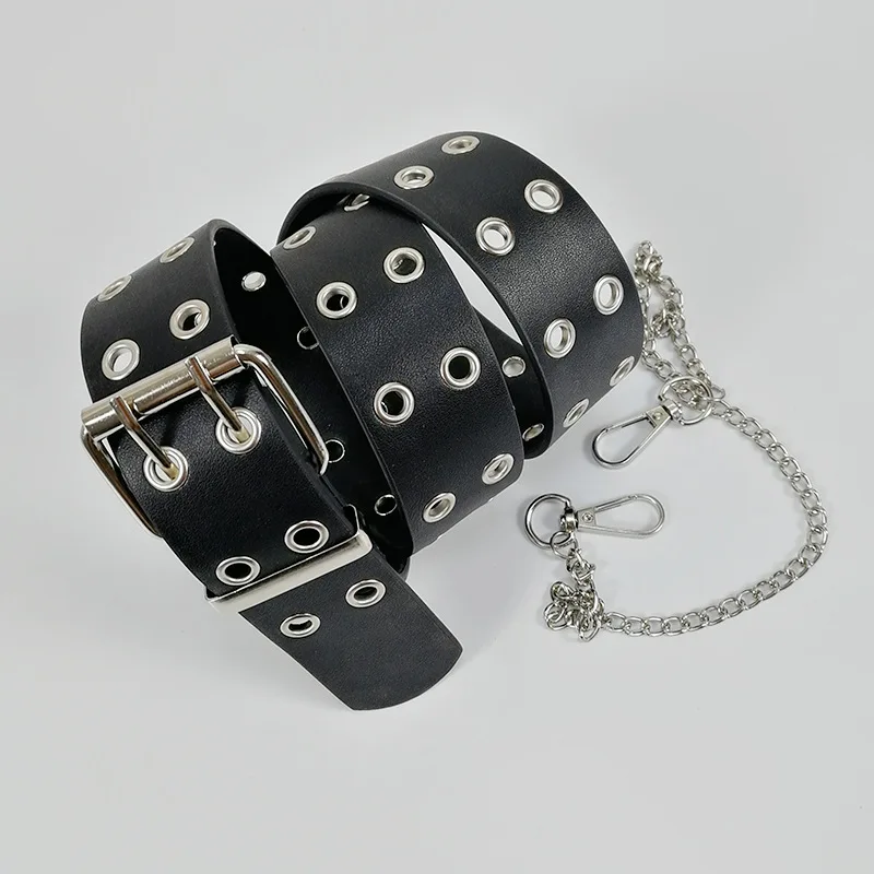 

Fashion Alloy women Belts Chain luxury for Genuine Leather New style Pin Buckle Jeans Decorative Ladies Retro Decorative Punk