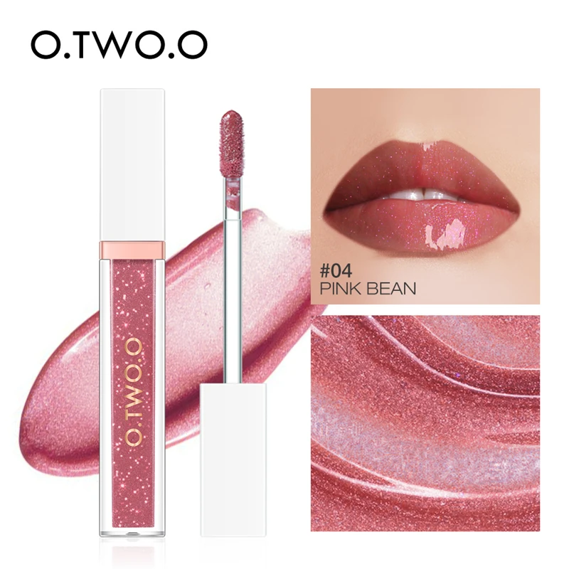 

O.TWO.O 7 Colors Shimmer Lipstick Liquid No Sticky Texture Pigment Nude Lip Gloss Moisturizing Hydrating Makeup Care