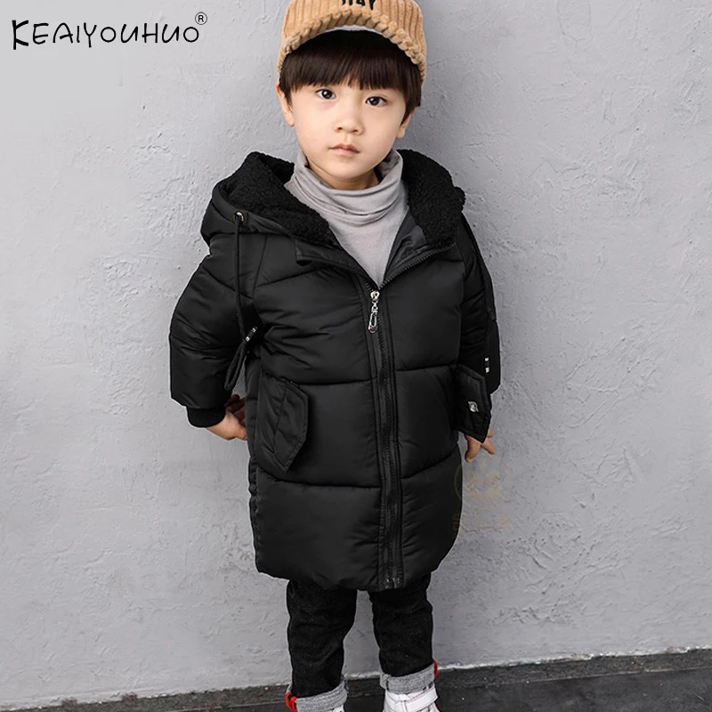 Куртка с капюшоном для мальчиков теплая хлопковая верхняя одежда зимняя куртка