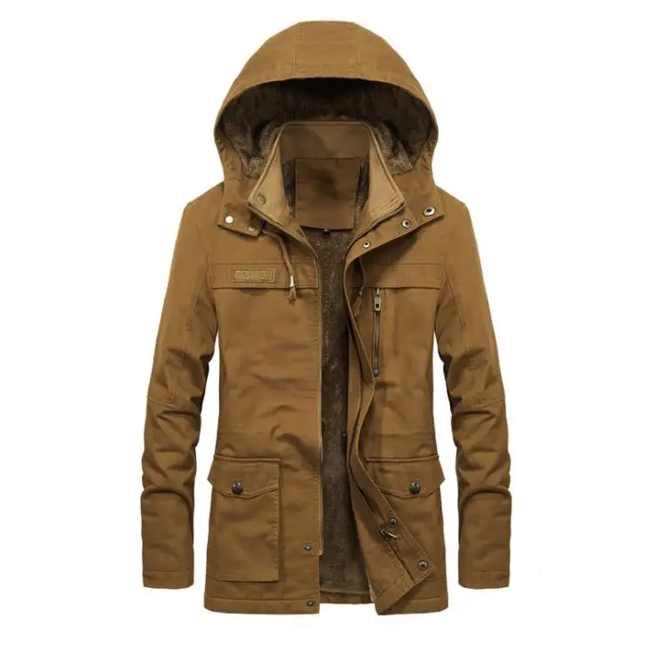 Brown 5XL Мужская Уличная зимняя тактическая куртка большого размера плюс бархатная утепленная Терма ветровка треккинг Пешие прогулки с капюшоном куртки одежда - Цвет: Brown