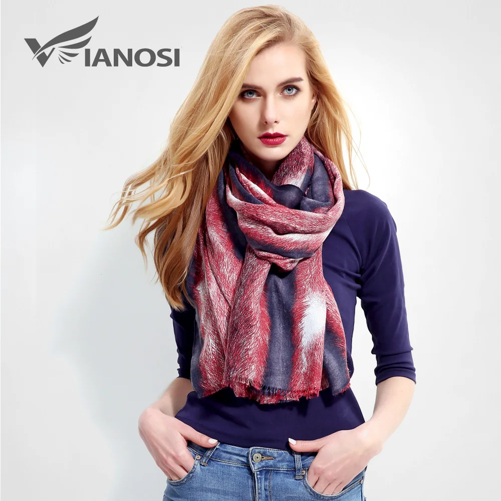 VIANOSI теплый зимний хлопчатобумажный шарф женские люксовые шарфы бренд Foulard Femme принт бандана большой длинный мягкий шарф VR002 - Цвет: 02