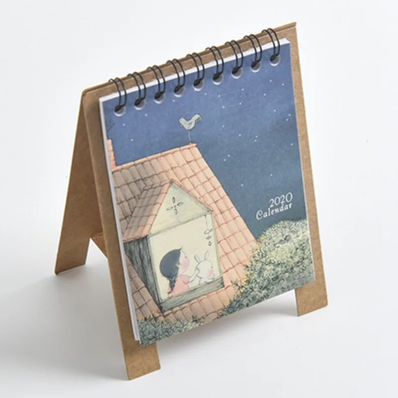 Design 8 as photo Kawaii Мультфильм мини настольный бумажный Настольный календарь двойной ежедневный планировщик годовой Органайзер дня офиса школьные принадлежности - Цвет: Design 8 as photo
