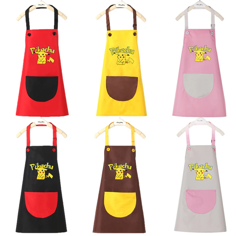 

TAKARA TOMY apron painted waterproof and antifouling Pokemon Pikachu character pattern children's clothing protective cover gift