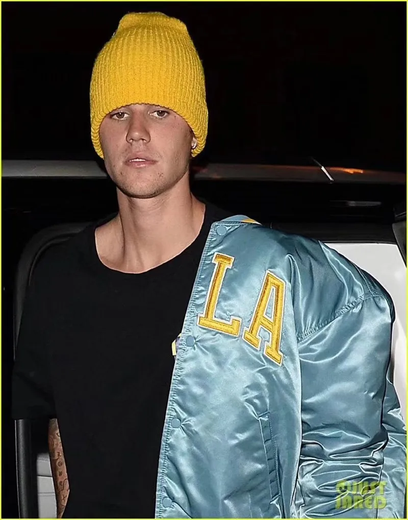 Джастин Бибер атласная стартер Курточка бомбер Для женщин унисекс Ma 1 пальто с