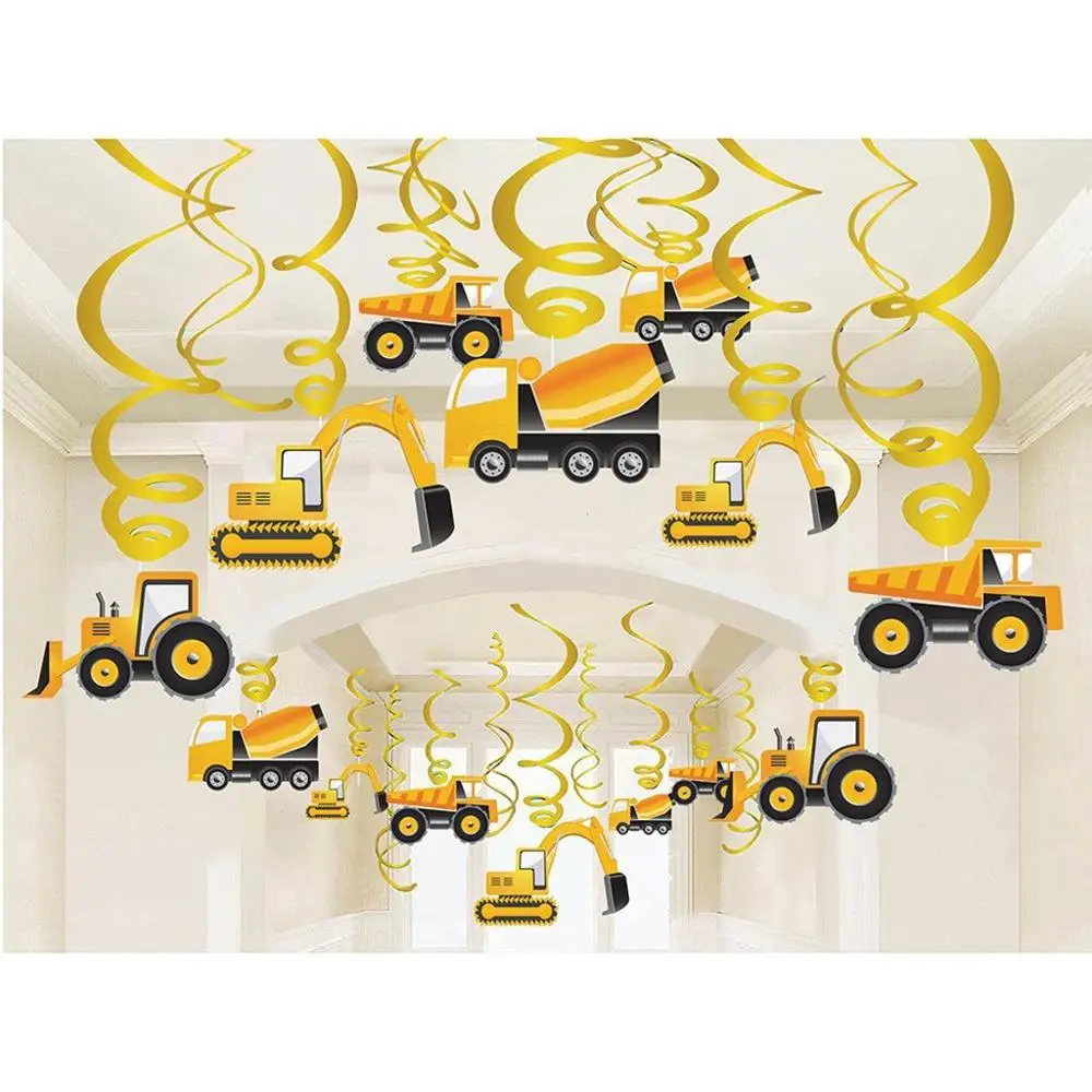 3d наклейки на стену экскаватор спираль висячие украшения строительство для