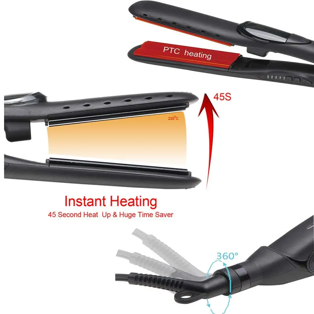 Выпрямитель для волос с паром керамический портативный утюжок выпрямления