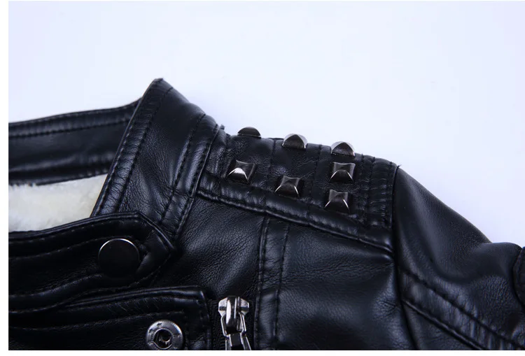 Куртка детская из ПУ кожи с длинным рукавом и заклепками | Мать ребенок