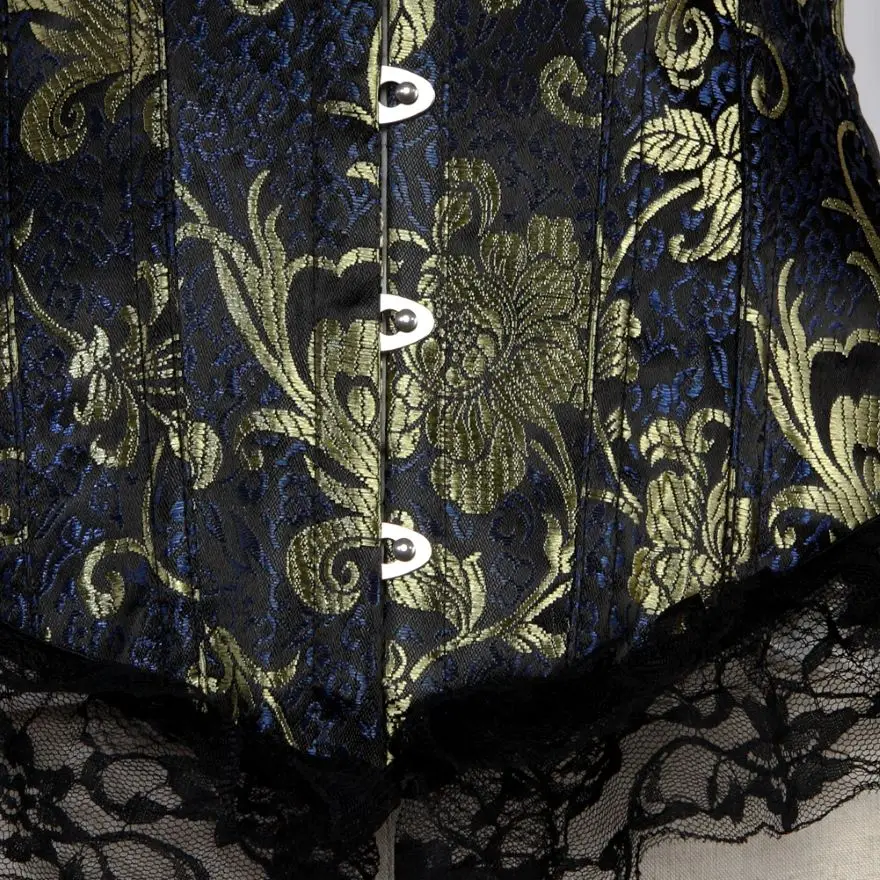 

Women Sexy Lace Trim Overbust Corsets Waist Trainer Body Shaper Vintage Floral Jacquard Corset Bustier Lingerie Top Plus Size