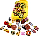 Оптовая продажа 100 шт. с изображениями мультипликационных персонажей Кола печенье картофеля-фри значок обуви очаровательные вечерние подарки декоративная накладка из ПВХ для тапочки с рисунком крокодил Аксессуары