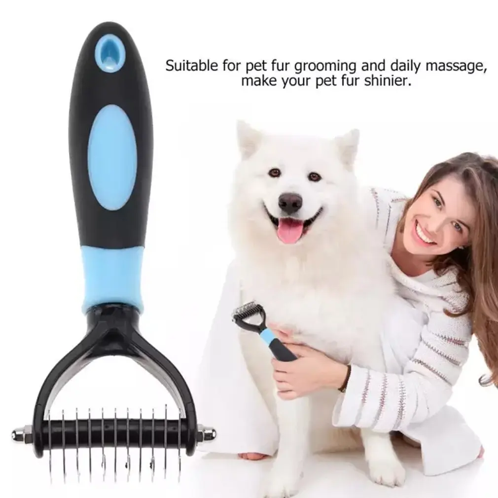 

2 Sided Professional Knot Comb Brush Hair Removal Combs Dog Brush Dog Comb Dog Cleaning Grooming Tool No Harm Comfortable