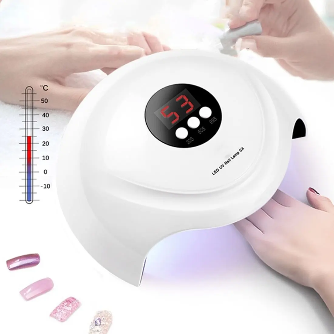 УФ-светодиодный Сушилка для ногтей с инфракрасным датчиком 36/6 Вт 30/60/99 сек 12/3 шт.