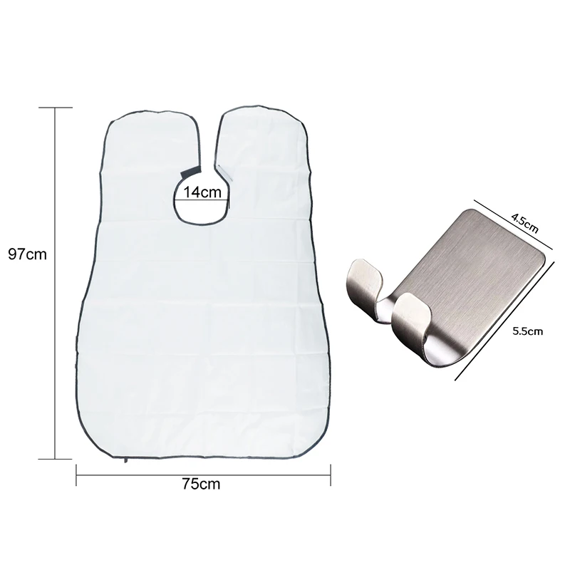 

Pongee Beard Shave Apron Bib Trimmer Razor Holder Rack Hair Shave Apron Shaving Shaver Holder Bathroom Organizer Gift for Man