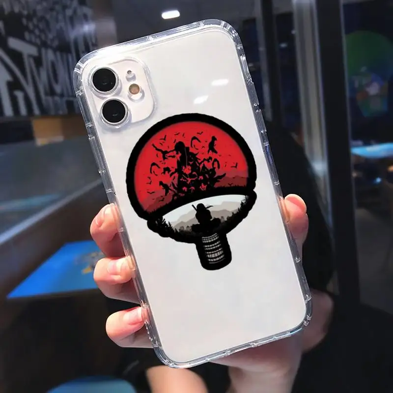 

Funny Naruto Cute Sasuke Phone Case Transparent for iPhone 11 12 mini pro XS MAX 8 7Plus X SE 2020 XR Samsung S10 9 8 7 6 Plus