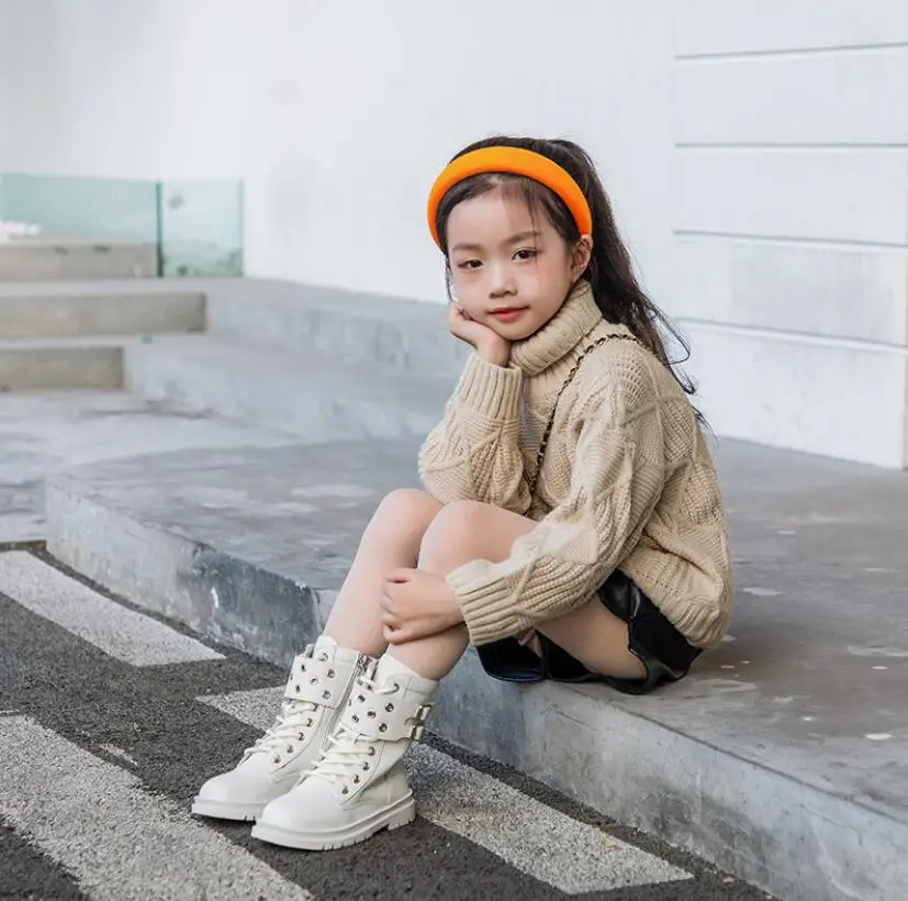 Детская обувь 2020 осенне зимние детские кожаные ботинки Martin модные длинные для