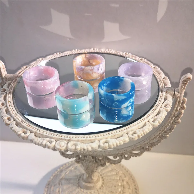 Набор прозрачных акриловых колец в Корейском стиле для женщин и девушек набор