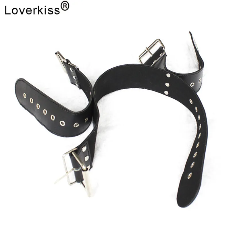 Ошейник из искусственной кожи Loverkiss с наручниками и ремешками набор для БДСМ