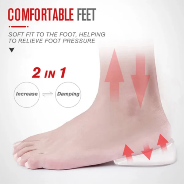 

1 Pair Gel Inner Heightening Insole Soft Elasticity Shock Absorption Decompression Heel Cushion Zapatos De Mujer Dropship