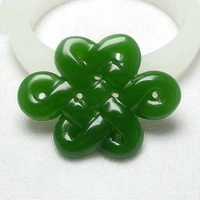 chinese knot natural green jade pendant necklace double sided hollow out hand carved charm jewelry for men women fashion gifts