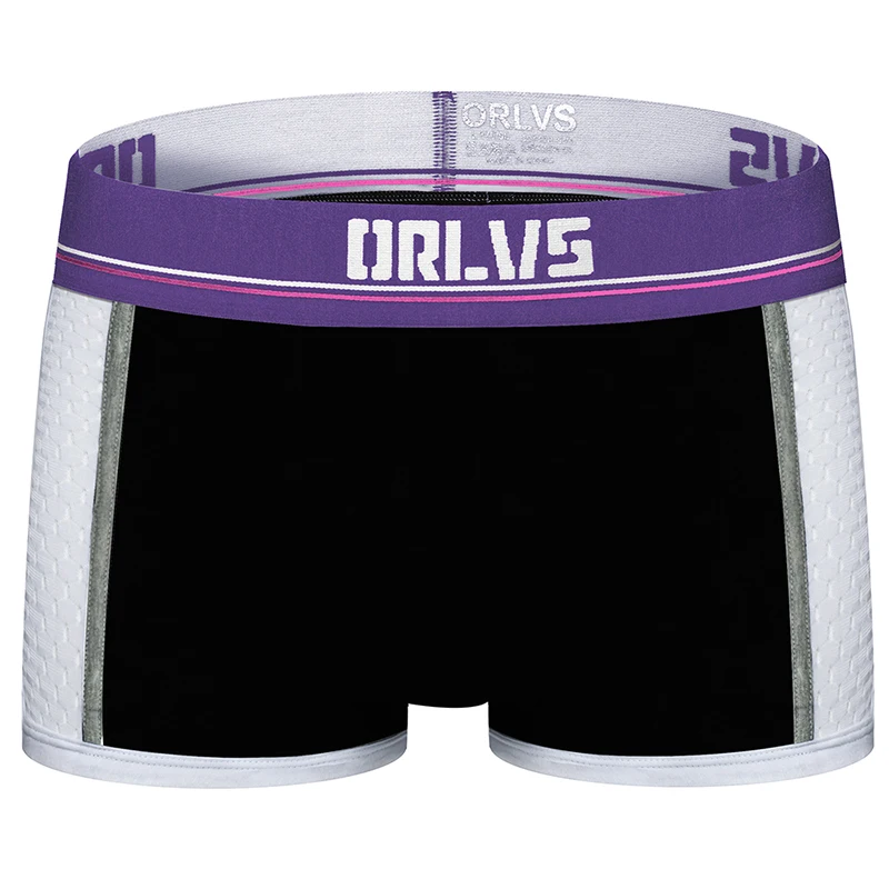 ORLVS Брендовое Мужское нижнее белье мужские сексуальные боксеры cueca masculina дышащие Ropa Interior hombre мужские трусы-боксеры calzoncillo hombre - Цвет: OR182-black