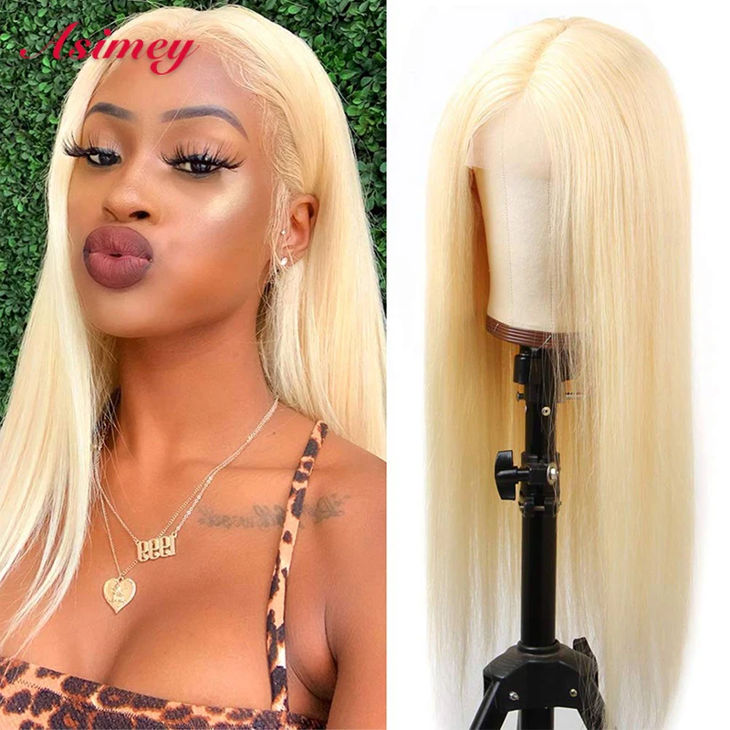 

Asimey HD Lace Frontal Wig Brazilian Straight Long Preplucked 613 Blonde Lace Front Human Hair Wigs For Black Women 180 Density