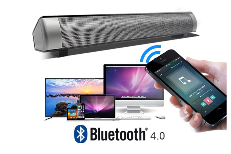 Беспроводной Bluetooth динамик 4,0 Саундбар пульт дистанционного управления TF карта тв телефон планшет система объемного звука ТВ динамик черный