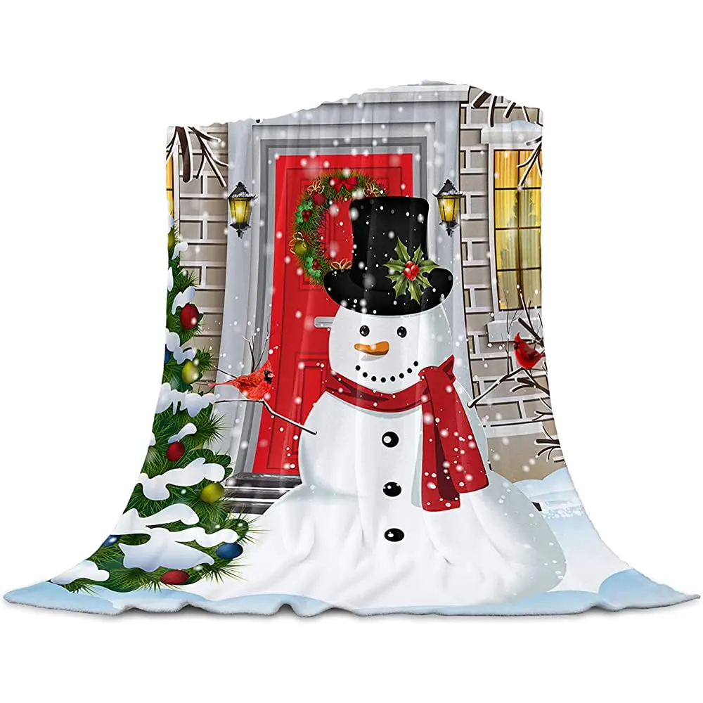 

Фланелевое Флисовое одеяло, Рождественское украшение, снежинки и звезды на красном мягком одеяле, дышащее для дивана