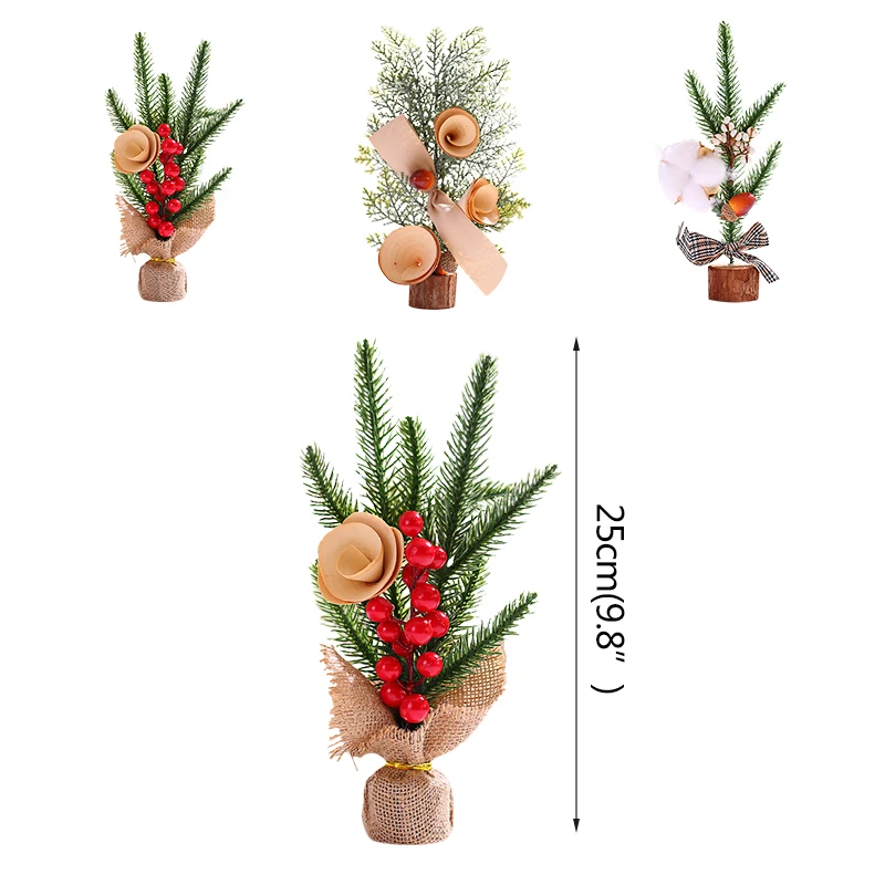 1 шт Мини Рождественская елка с бантом украшения Реалистичные кедра для DIY новый