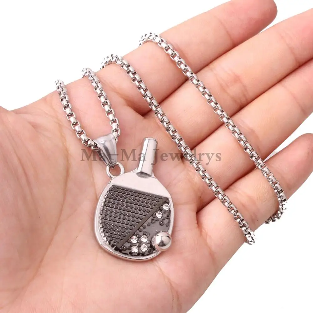 Спортивные мужские ювелирные изделия из нержавеющей стали для пинг-понга