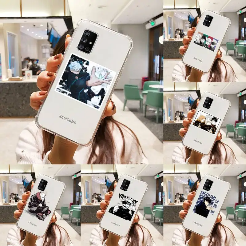 

Hot Anime Jujutsu Kaisen Phone Case Transparent For Samsung A51 A50 A71 A70 A81 M60S Note S21 S 20 10 9 8 11 E Plus Ultra