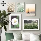 Домашний декор, маленькая Маргаритка, цветок, настенный постер, скандинавский пейзаж, печать, живопись, зеленое растение, трава, холст, картина, настенный Декор для дома