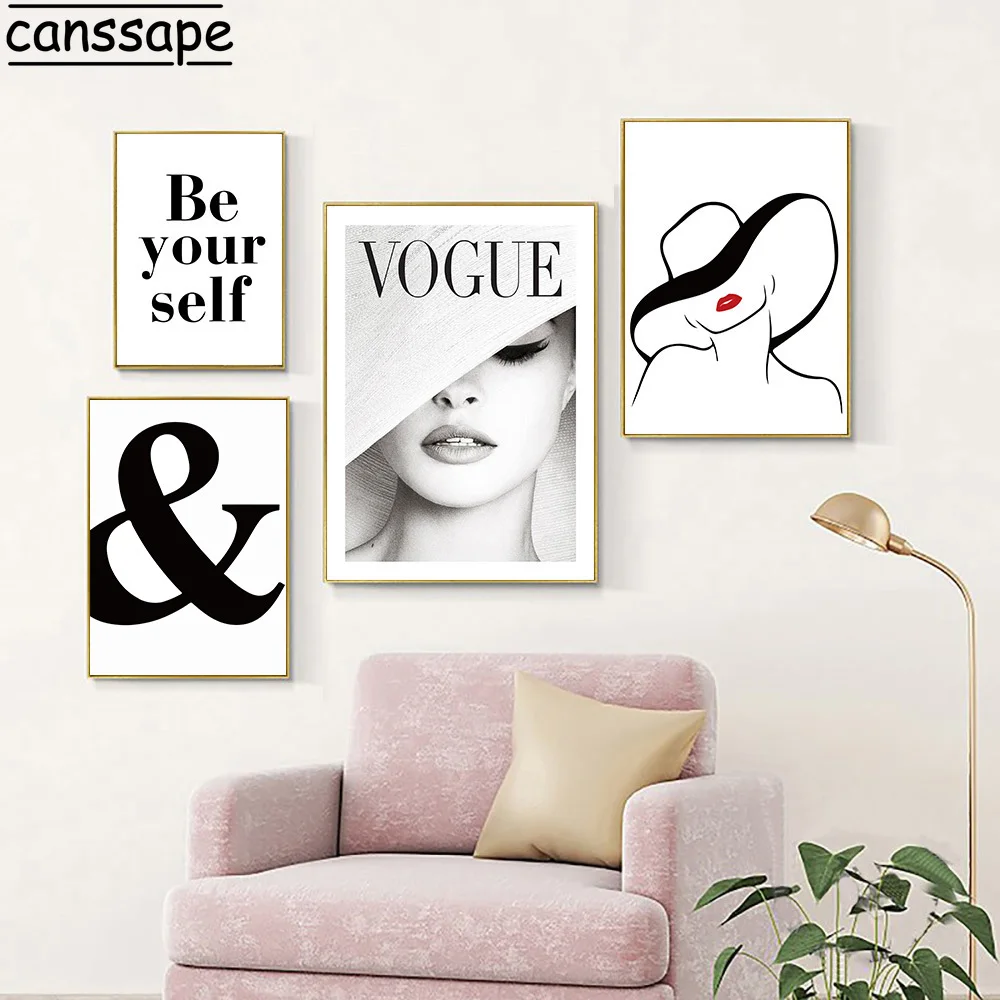 Модные красивые абстрактные картины на холсте Vogue настенные для гостиной постеры