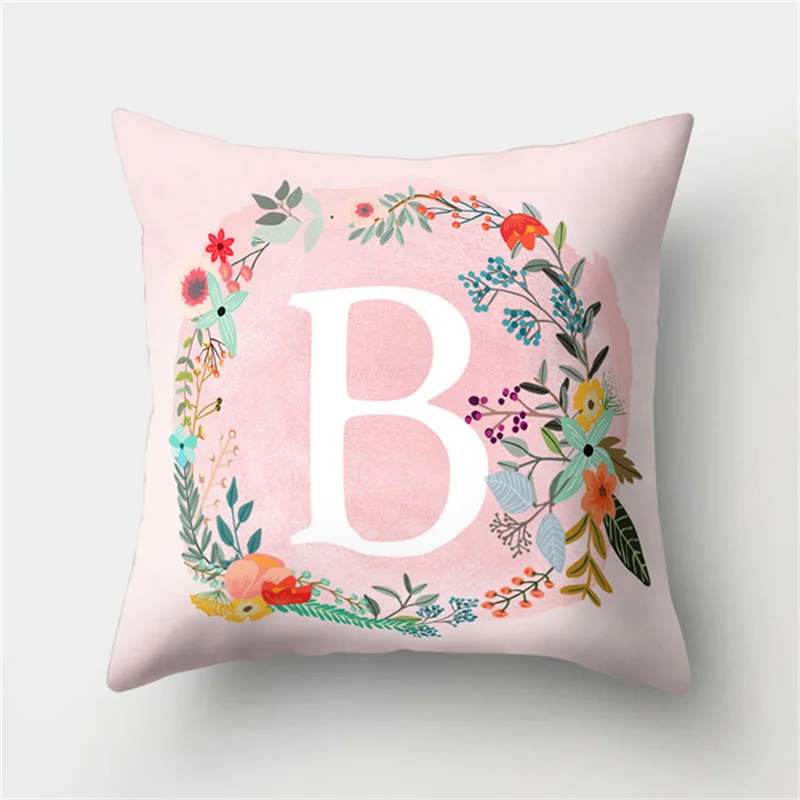

Alphabet pillow case Polyester Cushion Cover Seat Sofa Home pillow cover Decoration Pink Pillows dakimakura one direction45x45