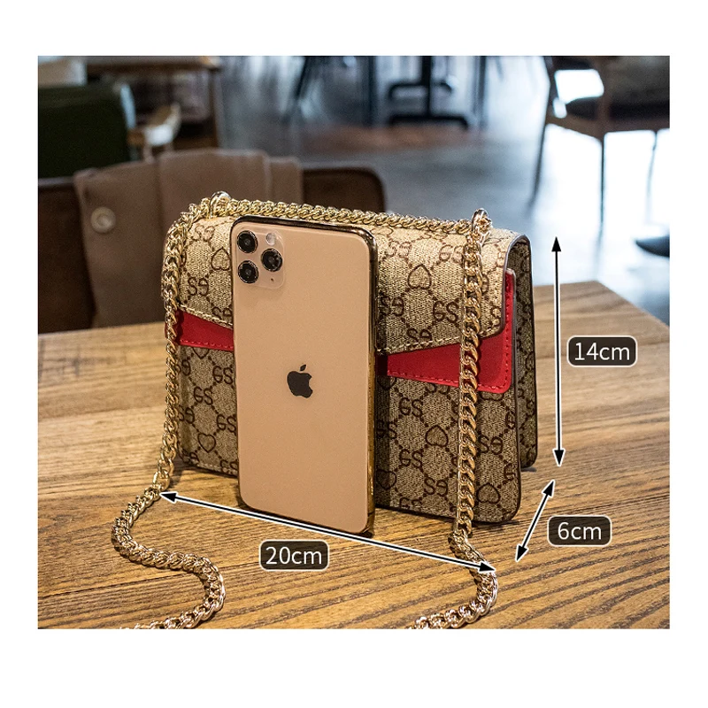 2021 Women Wallet Famous Brand Cell Phone Chain Bags Big Card Holders Handbag Purse Clutch Messenger Shoulder Long Straps