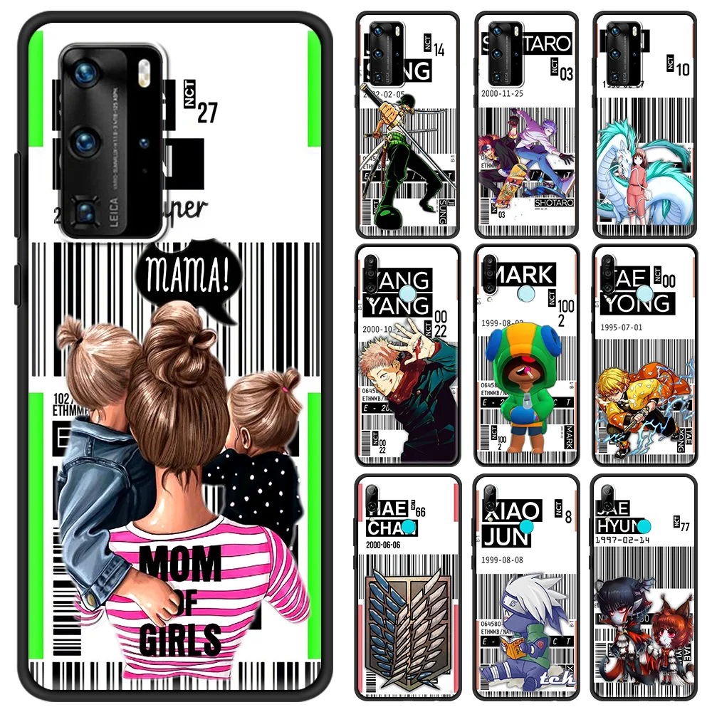 

Cartoon Anime Label Air Tickets Smartphone Accessories Cover Case for P30 P20 Pro P10 P40 Lite Plus P Smart Z 2021 Luxury Shell