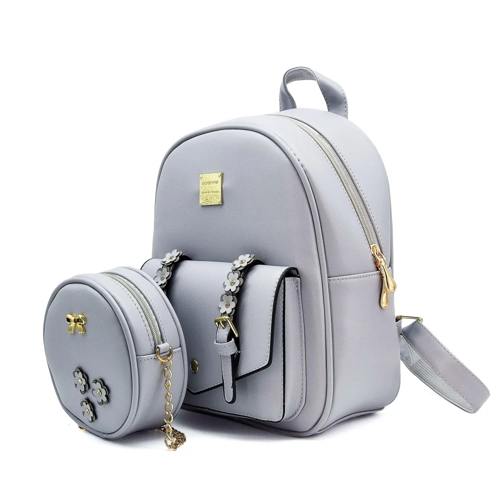 Женский брендовый дизайнерский рюкзак с цветочным принтом комплект из 2