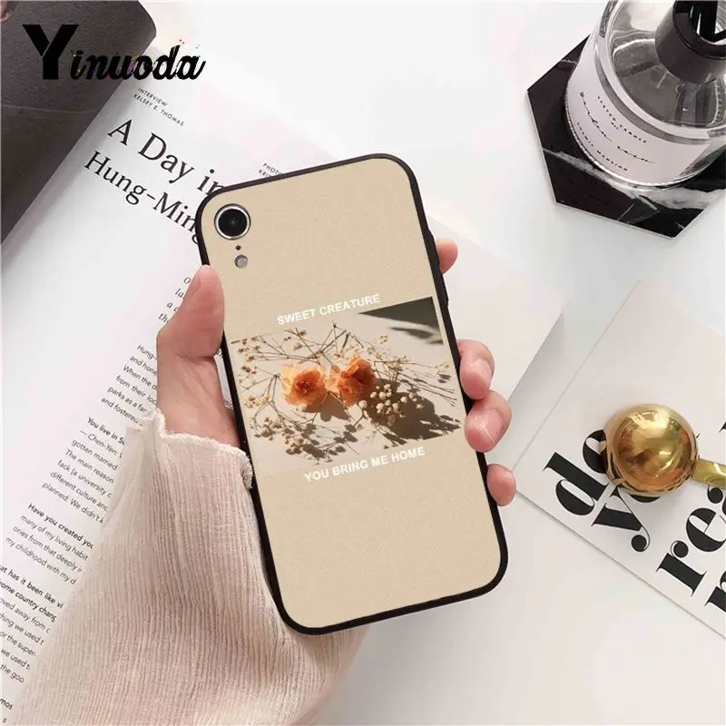 Yinuoda ins обои ТПУ черный чехол для телефона оболочка iPhone 5 5Sx 6 7 7plus 8 8Plus X XS MAX XR 10 11 Pro Max