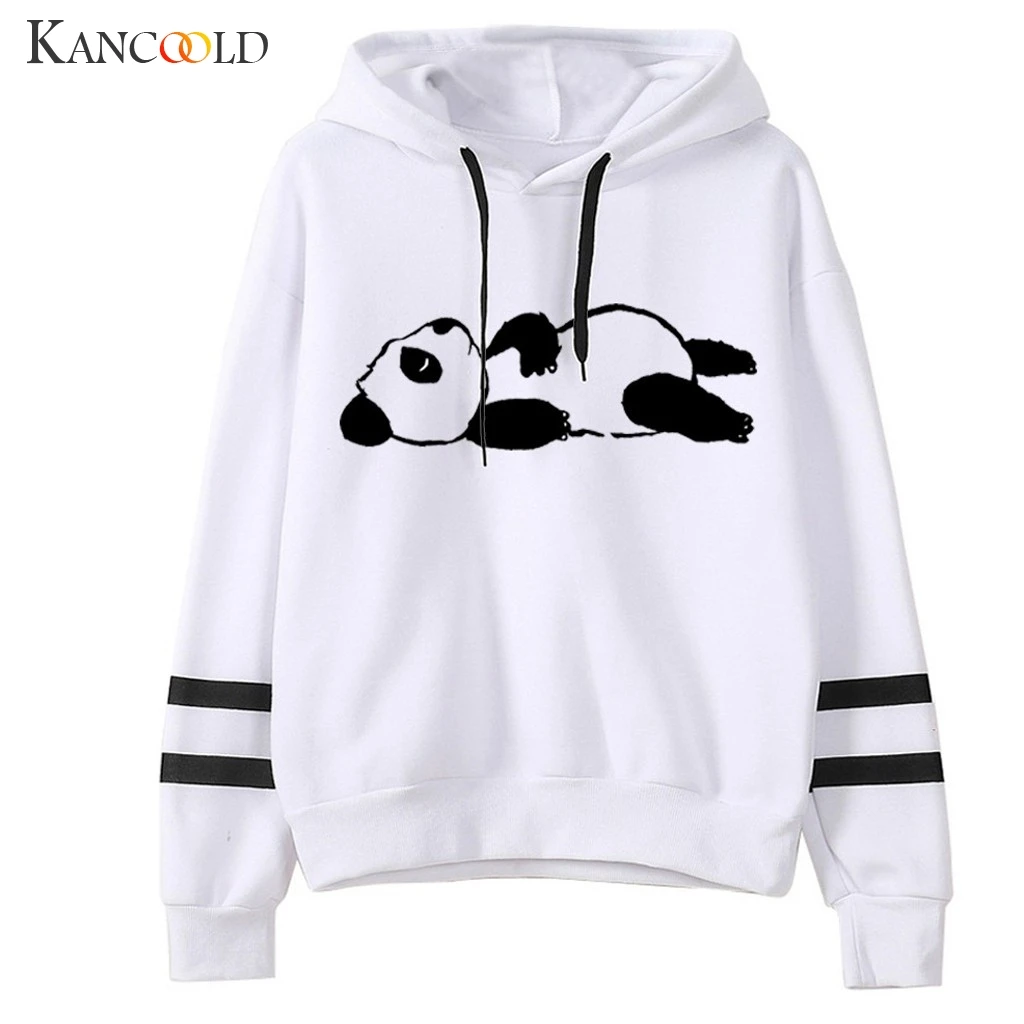 Женский свитер с принтом панды KANCOOLD свободный капюшоном водолазка теплая
