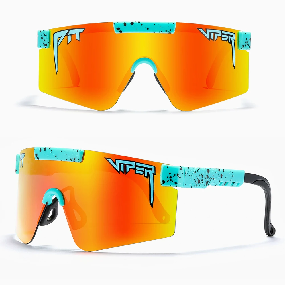 WORUIJIA Pit Viper Sunglasses Double Wide Polarized Mirrored Blue Lens Tr90 Frame Uv400 Protection Cycling Sports Sunglasses