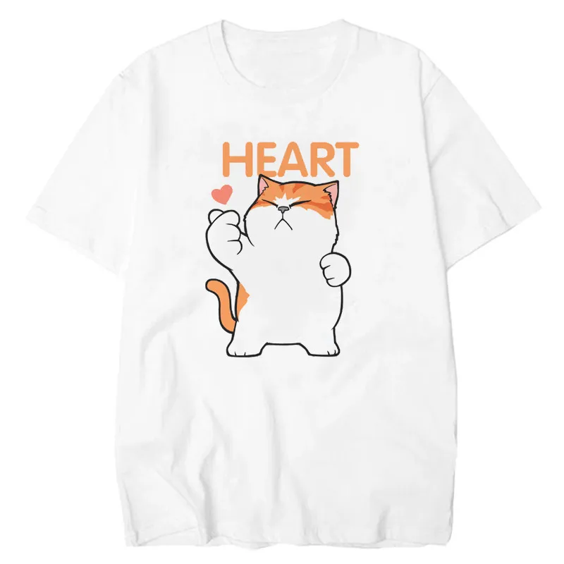 Повседневная футболка Харадзюку для влюбленных милая рубашка с короткими