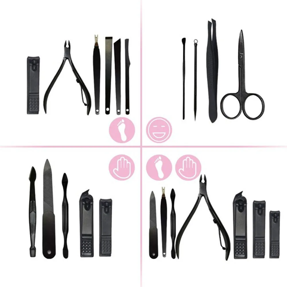 

16pcs Pedicure & Manicure Tool Kit Nail Clippers Set Acne Needle Nail File Trimmer Eyebrow Scissors Dead Skin Removal Care Tool