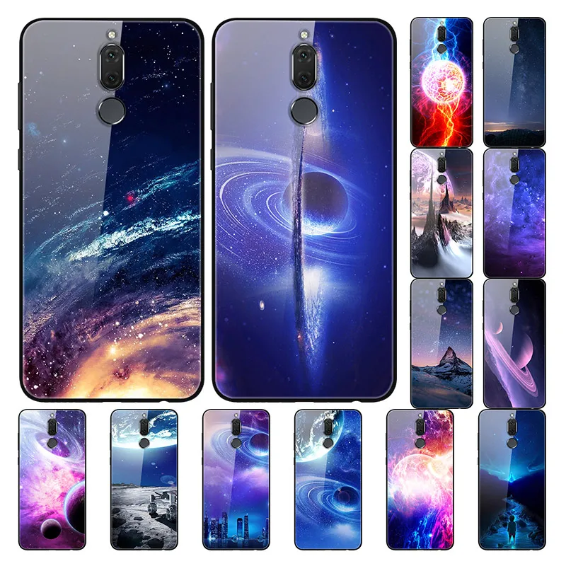 Чехол для Huawei Mate 10 lite жесткий чехол с принтом на заднюю панель из закаленного